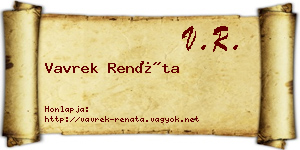 Vavrek Renáta névjegykártya
